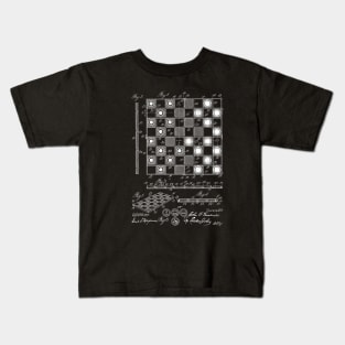 Checker and Chess Board Vintage Patent Drawing Kids T-Shirt